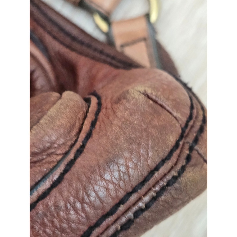 Fossil Explorer Leather Foldover Brown Crossbody Bag Messenger Satchel - Picture 9 of 13